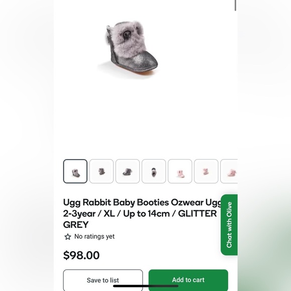 UGG Australia grey metallic infant boot - Picture 7 of 7